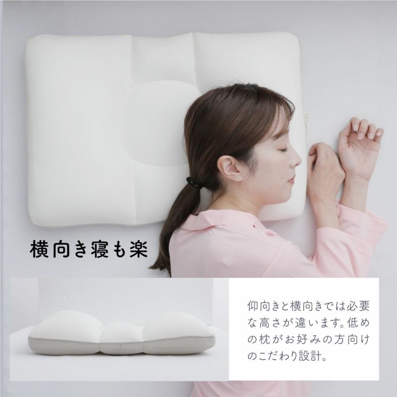 首肩楽寝フィット枕（レギュラータイプ） (40×60×8-11cm）枕 高さ調整 低めの枕をお探しの方へ 上下の向きを変えて 二段階の 首の長さ調整が可能  女性や子供・細身の方に特におすすめ｜オーダーメイド枕なら眠りの専門店マイまくら